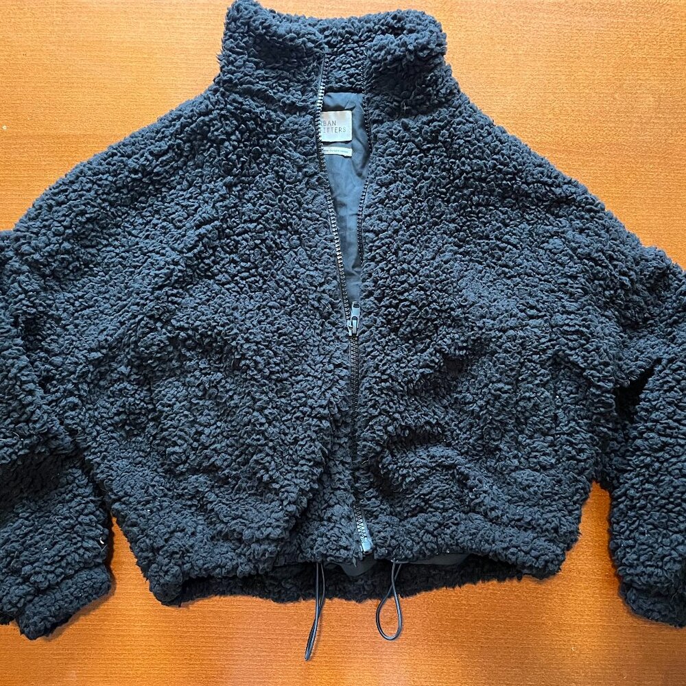 Urban Outfitters Willow Teddy Jacket Black